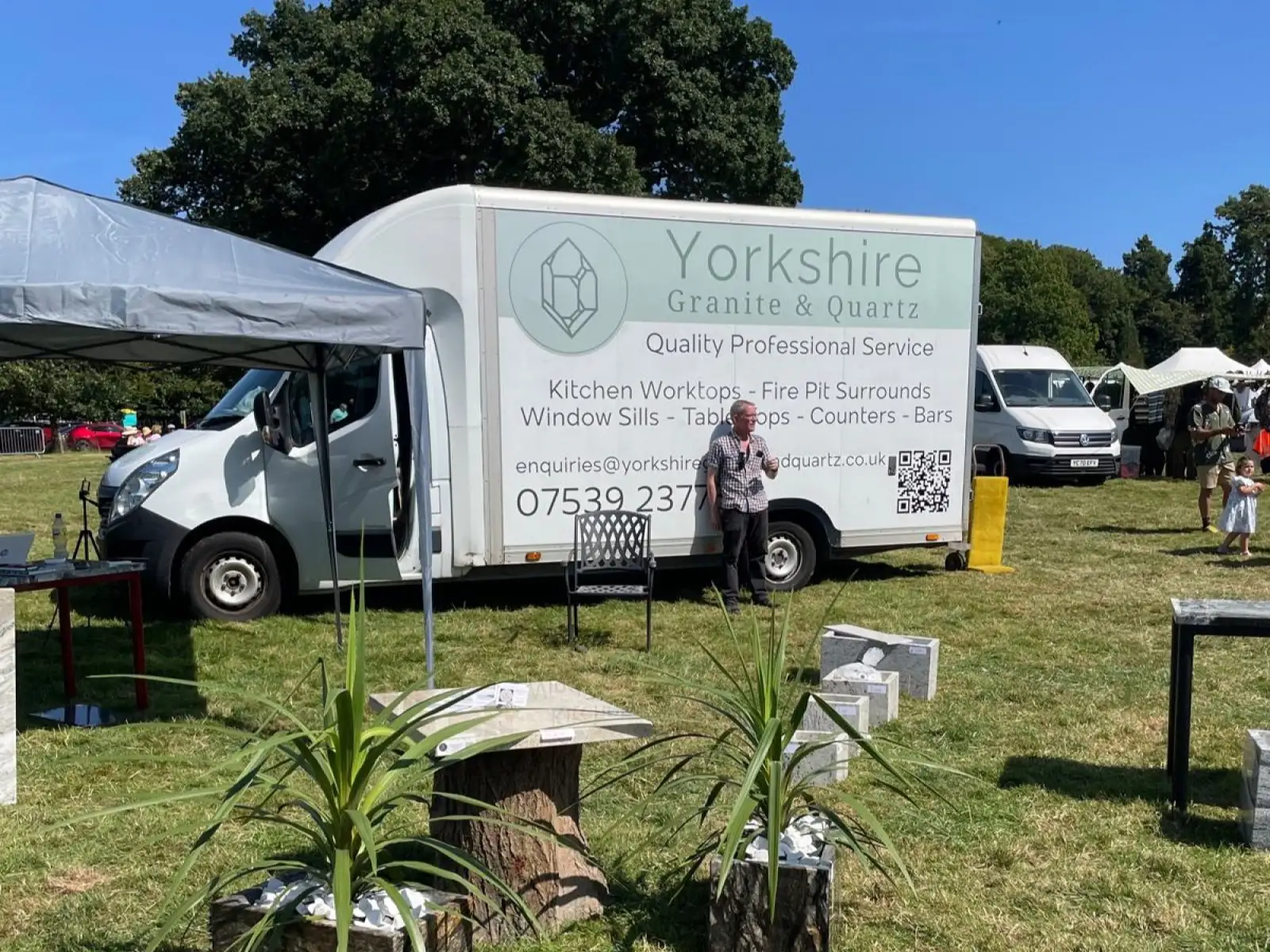 Yorkshire Granite & Quartz van with Steve at the Ripley Show